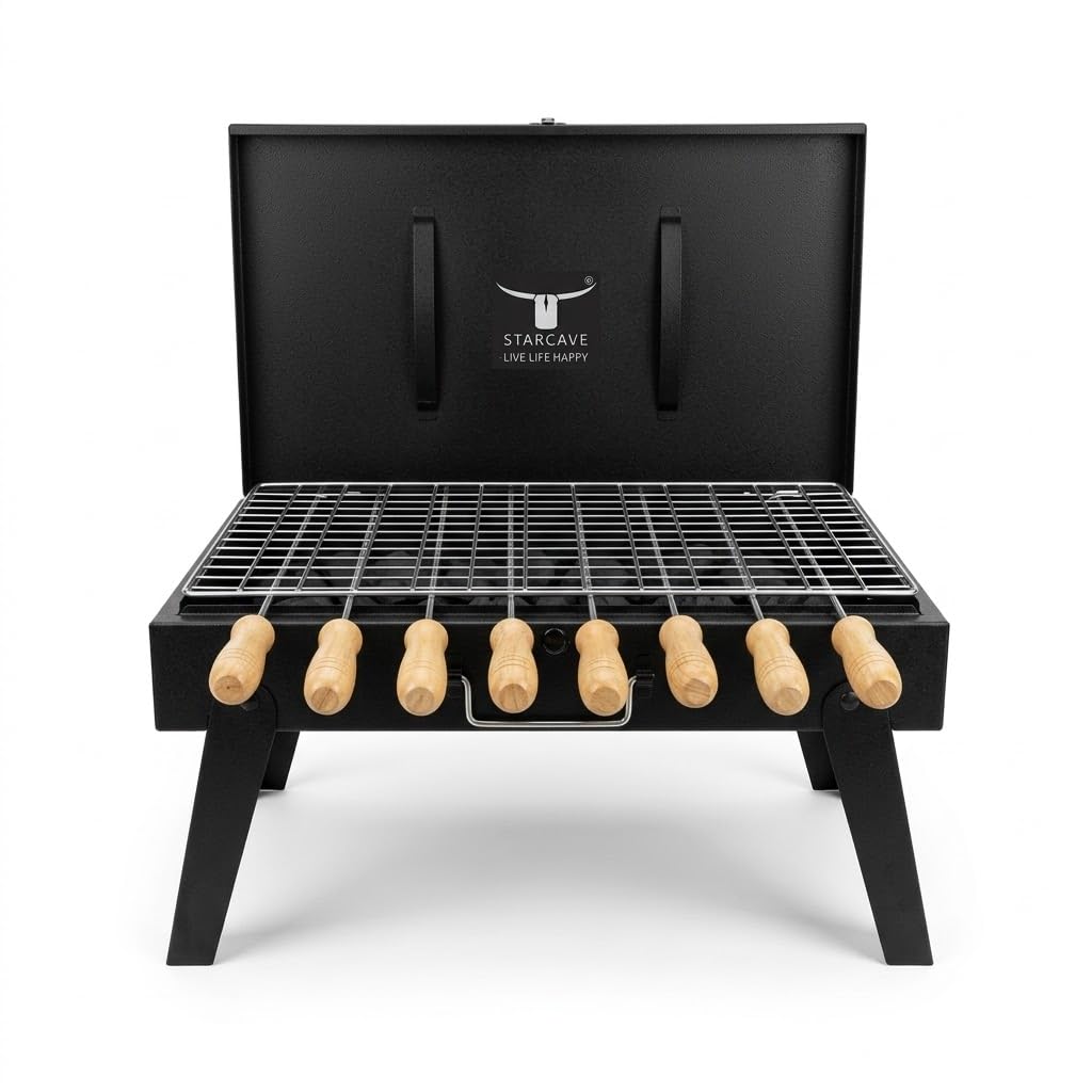 Briefcase Barbeque Grill with 8 Skewers
